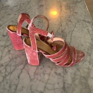 Charlotte Olympia velvet block heels
